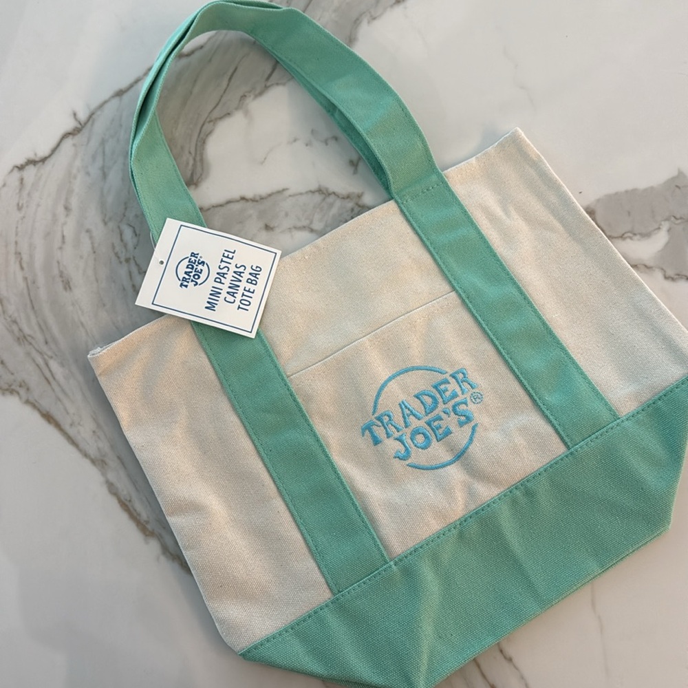 PopMart Labubu Cup + CryBaby + Trader Joe's Mini Pastel Canvas Tote Set - Picture 2 of 11